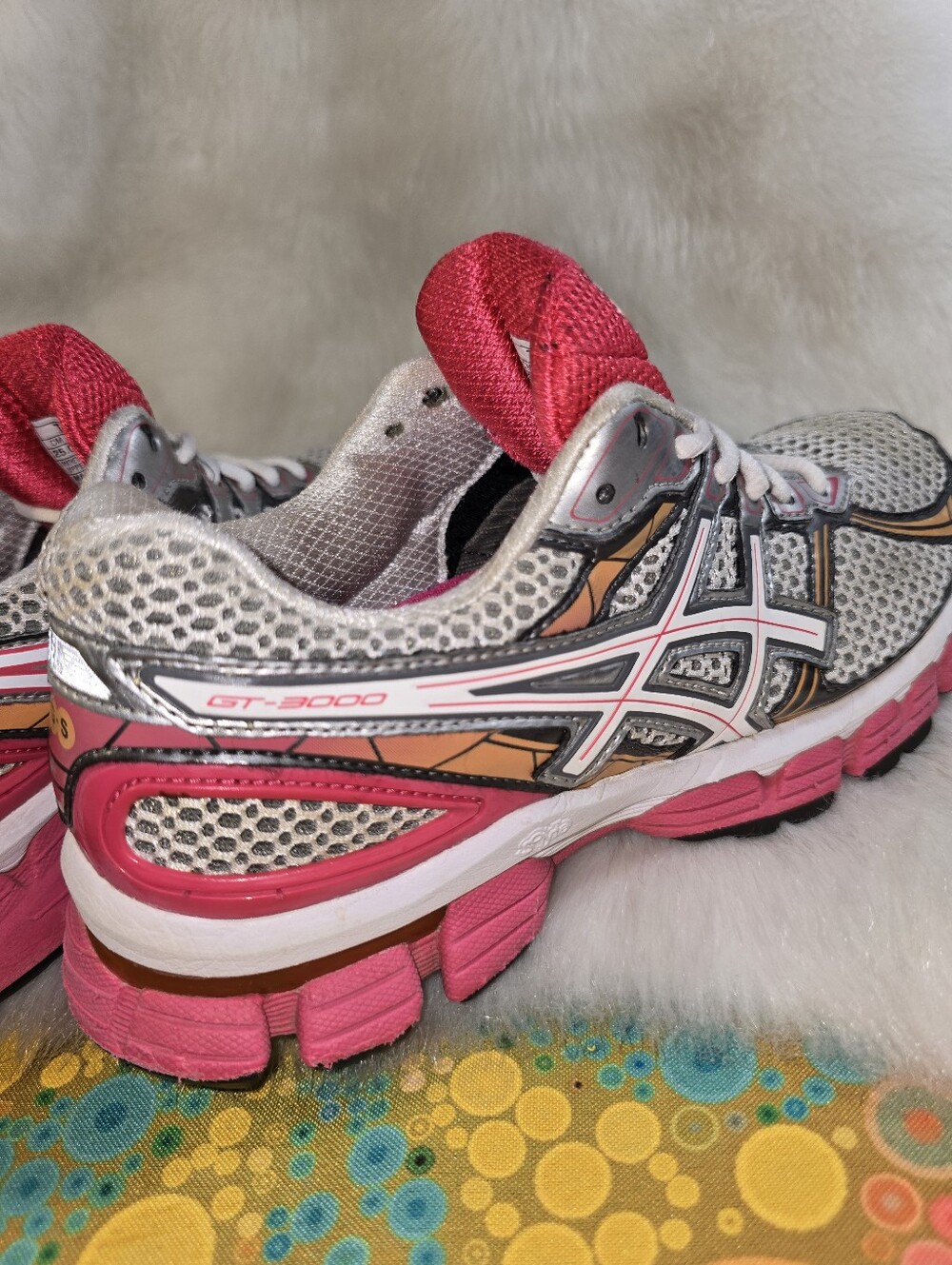 ASICS Gel Surveyor 3 Women's Running Shoes - White, Pink & Orange Accents - Picture 5 of 13